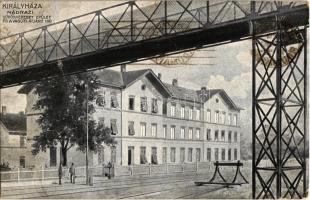 1921 Királyháza, Koroleve; Vöröskereszt épület, vasúti átjáró híd. Winkle L. kiadása / Red Cross buliding, pedestrian railway bridge (Rb)