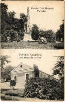 1917 Alsópél, Dolny Pial; Gróf Hunyady kastély és park. Kiadja a Fogyasztási Szövetkezet / castle, castle park (szakadás / tear)