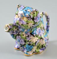 Chintz Mollie porcelán cica, matricás, jelzett, kis kopásnyomokkal, m: 7,5 cm