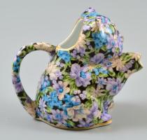 Chintz Mollie porcelán cica, matricás, jelzett, kis kopásnyomokkal, m: 7,5 cm