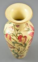 Zsolnay orchidea mintás váza, kézzel festett, jelzett, apró kopásnyomokkal, m: 26,5 cm
