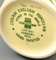 Zsolnay orchidea mintás váza, kézzel festett, jelzett, apró kopásnyomokkal, m: 26,5 cm