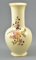 Zsolnay virág mintás váza, kézzel festett, jelzett, apró kopásnyomokkal, m: 26 cm