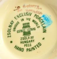 Zsolnay virág mintás váza, kézzel festett, jelzett, apró kopásnyomokkal, m: 26 cm