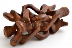 Porcelán tégely +  fa tartó, d: 9,5 cm, m: 10,5 cm