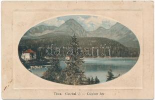 Tátra, Magas Tátra, Vysoké Tatry; Csorbai tó. Kiadja Strompf S. A. 4883. / Strbské pleso / lake (ázott sarkak / wet corners)