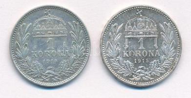 1914KB-1915KB 1K Ag "Ferenc József" (2x) T:1-,2
Adamo K5.1