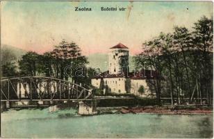1914 Zsolna, Sillein, Zilina; Budatin vár, híd. Kiadja Schwarcz Vilmos 325. / Budatínsky hrad / Budatín castle, bridge (r)