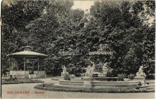 1912 Kolozsvár, Cluj; Sétatér, szökőkút, pavilon. Újhelyi és Boros kiadása / promenade, fountain, pavilion