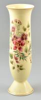 Zsolnay virág mintás váza, kézzel festett, jelzett, apró kopásnyomokkal, m: 27 cm