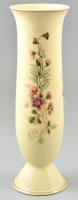 Zsolnay virág mintás váza, kézzel festett, jelzett, apró kopásnyomokkal, m: 27 cm