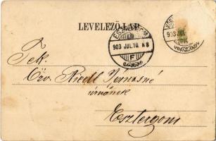 1903 Körmöcbánya, Kremnitz, Kremnica; Vadászkürt szálló. Ritter Lipót J. kiadása / hotel (Rb)