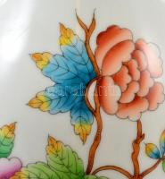 Herendi Viktória mintás füles váza, kézzel festett, jelzett, apró kopásnyomokkal, m:33,5 cm