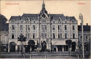 1910 Szatmárnémeti, Szatmár, Satu Mare; Pannónia szálloda, üzletek / hotel, shops (EK)