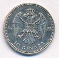 Jugoszlávia 1931. 10D Ag "I. Sándor" T:2 
Yugoslavia 1931. 10 Dinara Ag "Alexander I...