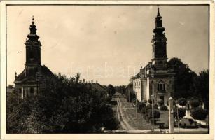 1941 Újverbász, Verbász, Novi Vrbas; templomok / churches. photo + 1941 Újverbász visszatért So. Stpl