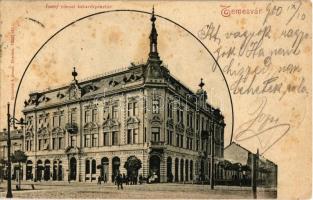 1900 Temesvár, Timisoara; Józsefvárosi takarékpénztár, Párisi Nagyáruház / Iosefin, savings bank, shop (fl)