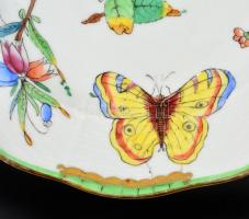 Herendi Viktória mintás antik süteményes tányérok ( 6db), kézzel festett, jelzett (koronás), kopásny...