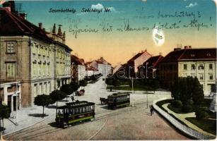 1917 Szombathely, Széchenyi tér, villamos (kopott sarok / worn corner)