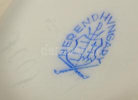 Herendi Poisson váza, kézzel festett, jelzett, kopásnyomokkal,  m:14,5 cm