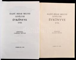 A Hajdu-Bihar megyei levéltár évkönyve XVII-XVIII. kötet. 1990-91. szerk: Gazdag István. Debrecen, 1...