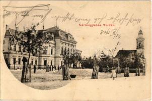 1903 Torda, Tuda; Vármegyeház, templom / county hall, church (EK)