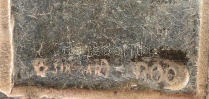 Ezüst(Ag) miniatűr babacipő, jelzett, sérült zománc díszítéssel, h: 4,5 cm, bruttó: 18,2 g