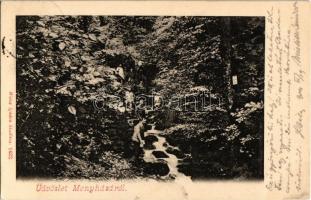 1904 Menyháza, Moneasa; patak. Weisz Ignác kiadása / creek