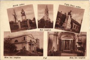 Vál, Hősök szobra, emlékmű, Református templom, Vajda János szobor, Római katolikus templom (EK)