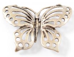 Ezüst(Ag) miniatűr pillangó, jelzett, 4×2,5 cm, nettó: 4,7 g