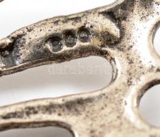 Ezüst(Ag) miniatűr pillangó, jelzett, 4×2,5 cm, nettó: 4,7 g