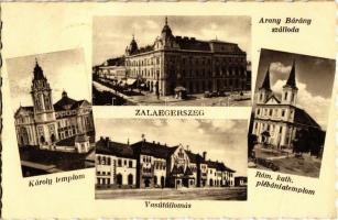 Zalaegerszeg, Károly templom, Arany Bárány szálloda, Római katolikus plébániatemplom, Vasútállomás (EK)