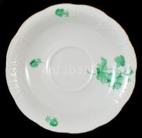 Herendi virág mintás mokkás készlet, kézzel festett, jelzett (tanuló), nagyon apró lepattanás a cuko...