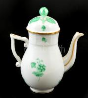 Herendi virág mintás mokkás készlet, kézzel festett, jelzett (tanuló), nagyon apró lepattanás a cuko...