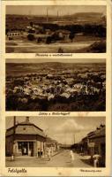 Felsőgalla (Tatabánya), Mésztelep, Vasútállomás, látkép a Bódis hegyről, Vörösmarty utca, üzlet (EK)