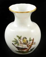 Herendi Rotschild mintás mini váza, kézzel festett, jelzett, hibátlan, m:6,5 cm