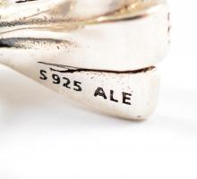 Ezüst(Ag) masnis Pandora fülbevalópár, jelzett, bruttó: 2,9 g