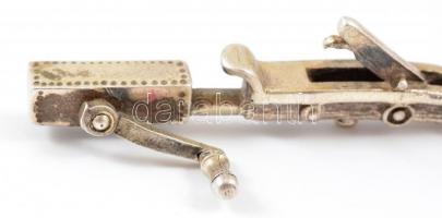 Ezüst(Ag) miniatűr íj, jelzett, h: 8 cm, nettó: 12,7 g