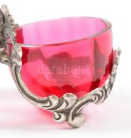 Ezüst(Ag) fűszertartó, sérült üvegbetéttel, jelzett, nettó: 25,8 g