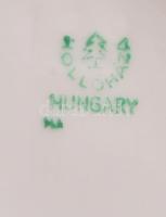 Hollóházi fekete-fehér cukortartó, kézzel festett, jelzett, apró kopásokkal, m: 11 cm