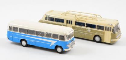 Ikarus 311 és Ikarus 66 játékbusz, kis kopásnyomokkal, h: 11,5 és 15,5 cm
