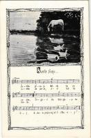 Zemplén, Zemplín; Sumne plivaju / vízpart lóval / river bank with horse, music sheet s: Teodor Mousson