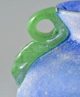 Cenedese "Scavo" jelzésű fújt váza, jelzett, több rétegű, homok fújt,  hibátlan, m: 21 cm