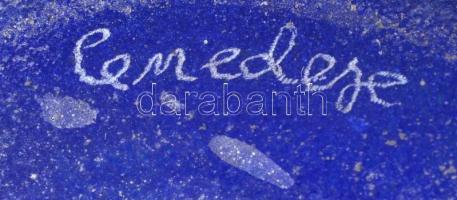 Cenedese "Scavo" jelzésű fújt váza, jelzett, több rétegű, homok fújt,  hibátlan, m: 21 cm