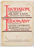 1945 az Irodalom, tudomány folyóirat 1. évf. 1. száma, számos érdekes írással, kicsit sérült borítóval