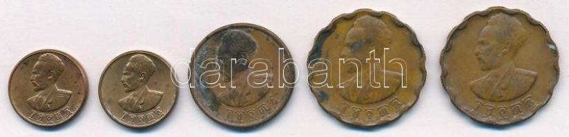 Etiópia 1936. 1c-25c (5x) T:1-,2,2-
Ethiopia 1936. 1 Cent - 25 Cents (5x) C:AU,XF,VF