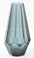 Moser váza, jelzett, formába préselt, apró karcolások az alján, m: 18 cm