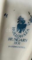 Hollóházi porcelán madárpár, kézzel festett, jelzett, hibátlan, m: 12 cm