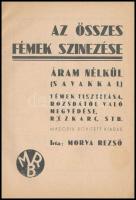 Morva Rezső: Az összes fémek színezése áram nélkül (savakkal). Bp., é. n., Róna Ferenc. Kicsit folto...