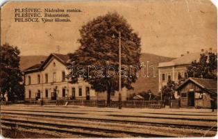 Pelsőc, Plesivec; Nádrazna stanica / Bahnstation, Bahnhof / vasútállomás / railway station (EM)